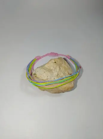 FEMEI > BRĂȚĂRI PENTRU FEMEI - Bratara Martisor Handmade din Snur Cerat, ,Curcubeu Pastel   Reglabila
