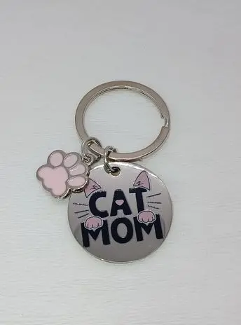 MAMĂ-FIICĂ > ACCESORII MAMĂ-FIICĂ - Breloc din Inox pisica - Iubire cu Mustati