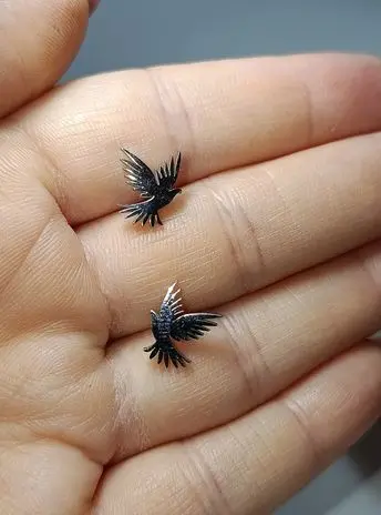 COPII > CERCEI PENTRU COPII - Cercei argintii pasare din inox hipoalergenic ,Aripile Diminetii