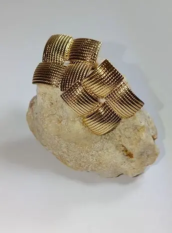 FEMEI > CERCEI PENTRU FEMEI - Cercei aurii din inox   Raze de Romb   cercei hipoalergenici