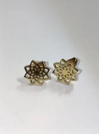 MAMĂ-FIICĂ > CERCEI MAMĂ-FIICĂ - Cercei inox hipoalergenic auriu - Mandala Iubirii Auriu