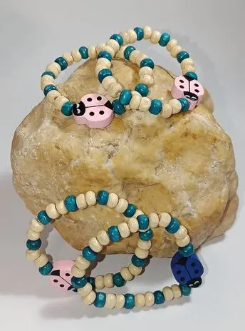 COPII > BRĂȚĂRI PENTRU COPII - Martisor bratara copii din Lemn- Picatura de Cer si Noroc