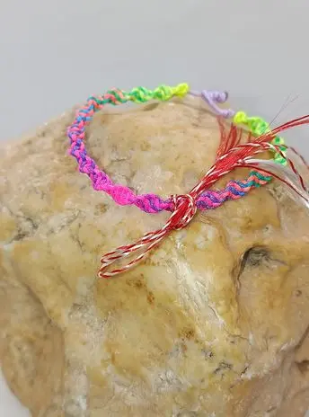 COPII > BRĂȚĂRI PENTRU COPII - Martisor bratara copii din Snur Neon Impletit - Handmade Varianta 1