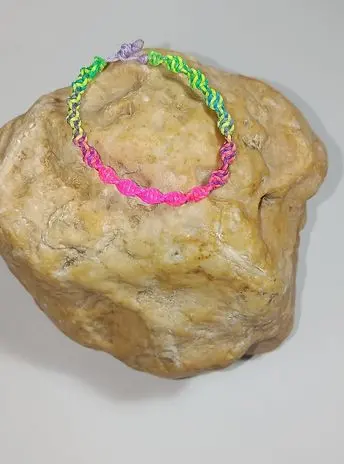 COPII > BRĂȚĂRI PENTRU COPII - Martisor bratara copii din Snur Neon Impletit - Handmade Varianta 7